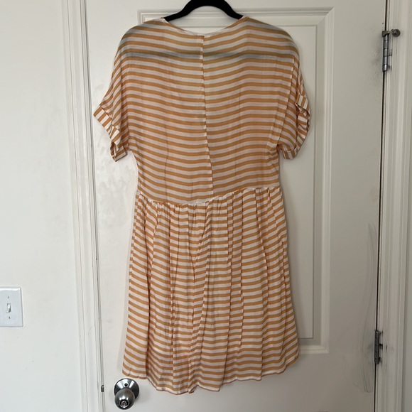 Summer Mustard Striped Dress - Picture 2 of 4